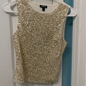 New without tags. Express xs gold sequin tank.